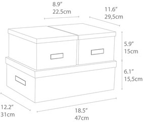 Zestaw 3 białych pudełek Bigso Box of Sweden Inge