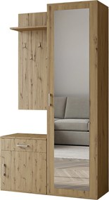 Masseno Garderoba VENTO 100/180,5/35 cm do Przedpokoju Nowoczesna Dąb Artisan