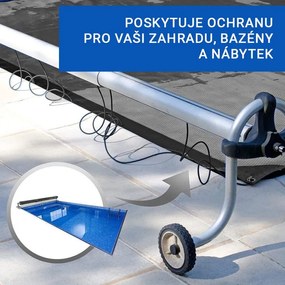 JAGO Plandeka 650 g/m², aluminiowe oczka, czarna, 4 × 6 m