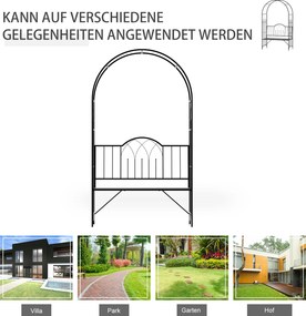 Outsunny ławka z łukiem różanym, altana, ławka różana, krata, ławka filozoficzna