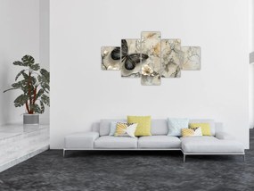 Obraz - Marmurowe tło z motylami (125x70 cm)
