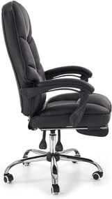 Tapicerowany fotel biurowy z podnóżkiem Alvin