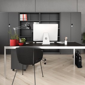 Biurowa szafa metalowa na akta DANIEL, 900 x 1850 x 400 mm, antracytowa