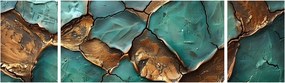 Obraz - Zielono-złoty obraz (170x50 cm)