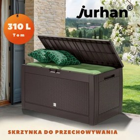 Skrzynia do przechowywania RATO, 310L, 119x48x60cm, brązowa Prosperplast