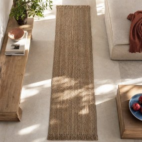 Brązowy chodnik z juty Flair Rugs Jute, 60x230 cm