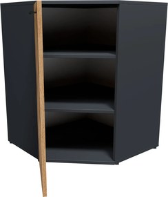 Komoda narożna z półkami grafit + dąb wotan E6-M74