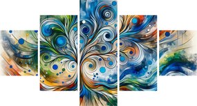 Obraz – Kolorowe energetyczne drzewo (125x70 cm)