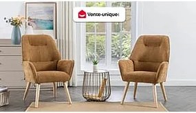 Fotel tapicerowany camelowy - OSIMO