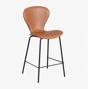 Zestaw 4 Wysokich Stołków Uit ↑65 Cm & Czarny & Sztucznej Skóry Camel & Sztucznej Skóry - Sklum