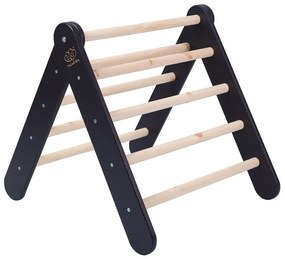 Czarna drabinka pikler z litego drewna sosnowego 60x60x60 cm Montessori – Meowbaby