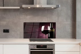 Szklany Panel Butelka i Kieliszek Wina