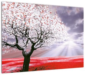 Czerwony obraz drzewa (70x50 cm)