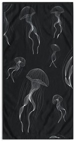 Czarno-biały ręcznik plażowy 90x180 cm Jellyfish – DecoKing
