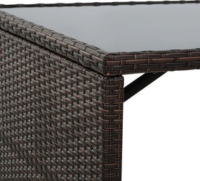 Outsunny Meble Ogrodowe Polirattanowe 5 Części Zestaw Brązowy Khaki Komfort i Styl 120x69x77.5 cm | Aosom PL