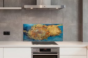 Szkło do Kuchni na Ścianę Dwa Ścięte Słoneczniki - Van Gogh