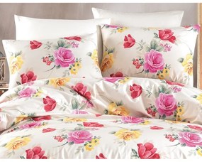 BedTex Bawełniana pościel Tulip kremowa, 220 x 200 cm, 2 szt. 70 x 90 cm