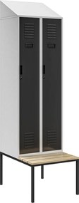 Szatnia z ławeczką i daszkiem Kacper II PRO 60x85x229,5 cm szary/antracyt