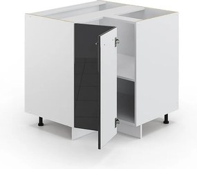 Szafka narożna antracyt wysoki połysk 80.5x60x82 fame-line