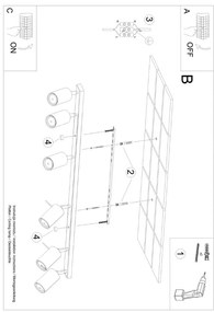 Kremowa lampa sufitowa 6x117 cm Etna – Nice Lamps