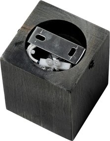 Rustykalny reflektor czarny z drewna - Bloc