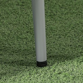 Outsunny Zestaw mebli ogrodowych, 2 krzesła &amp; 1 stolik z blatem szklanym, imitacja rattanu, odporny na warunki atmosferyczne, stalowy stelaż, szary