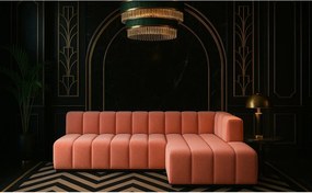 Narożnik w kształcie L GRAND 295 cm, tkanina Salvador, Różowy, Prawy