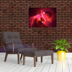 Obraz na szkle - nowoczesny obraz różowej abstrakcji (70x50 cm)
