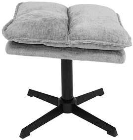 Relaksacyjny obrotowy fotel KATANIA z podnóżkiem, jasnoszary