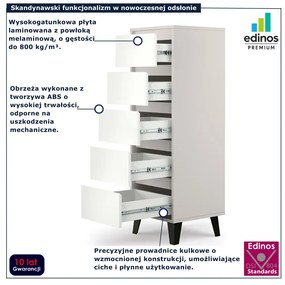 Komoda w stylu skandynawskim kaszmir + biały H3-K38