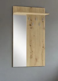 Wieszak minimalistyczny ścienny z lustrem biały H9-G26