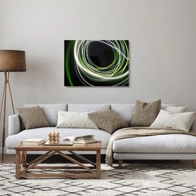 Obraz na szkle-  zielone kreski (70x50 cm)