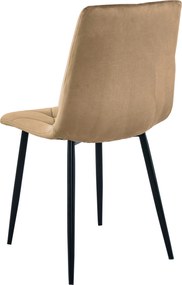 Brązowe pikowane krzesło welurowe R6-H10