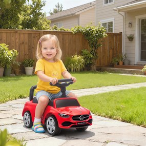 AIYAPLAY Mercedes-Benz C-Class jeździk z klaksonem, dźwiękami silnika, schowkiem, dla dzieci 18-36 Monate, czerwony | Aosom PL