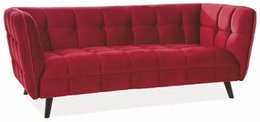 SOFA CASTELLO 3 VELVET BORDOWY BLUVEL 59 / WENGE SIGNAL