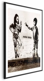 Plakat Niegrzeczne dzieci 21x30 cm z ramą czarną z marginesem ARTGEIST B