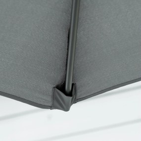 Outsunny Wiszący parasol Ø293 cm z bocznym uchwytem, krzyżową podstawą, wiatroodporny, wodoodporny, ciemnoszary | Aosom PL