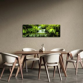 Obraz - Indonezyjskie wodospady (z zegarem) (90x30 cm)