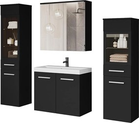 MINIO go for it, Meble łazienkowe MARIT II w kolorze czarny grafit, z oświetleniem LED