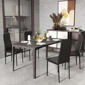 HOMCOM Zestaw 4 Krzesła Jadalniane Kuchenne Nowoczesny Design 41x50x97cm Czarne | Aosom PL