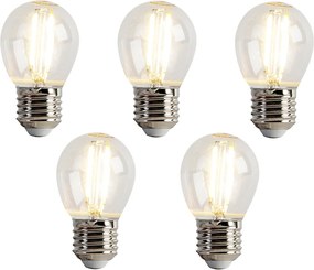 Zestaw 5 żarówek LED E27 P45 przezroczyste 2W 200lm 2700K