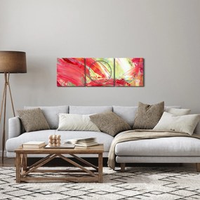 Obraz abstrakcji - malarstwo (z zegarem) (90x30 cm)