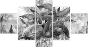 Obraz - Graffiti z flamingami (125x70 cm)