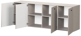 Komoda wisząca czterodrzwiowa Lorini 200 cm - kaszmir / czarne uchwyty