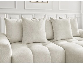 Biały rozkładany/ze schowkiem narożnik z tkaniny szenilowej (prawostronny/z szezlongiem) Roxelane – Bobochic Paris