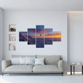 Obraz o zachodzie słońca, Mt. Blanc (125x70 cm)