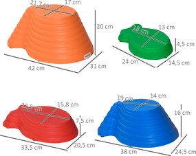 Outsunny Kamienie do balansowania Składane antypoślizgowe do zabawy wewnątrz i na zewnątrz Nośność 100kg | Aosom PL