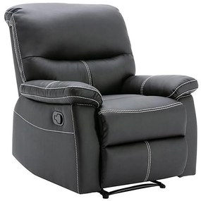 Fotel z funkcją relax z ekoskóry w kolorze czarnym CANBY