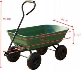 Wózek ogrodowy, transportowy DT-001, 75L, 300 kg - wywrotka 3w1