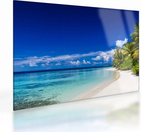 Obraz na szkle tropikalnej plaży (70x50 cm)